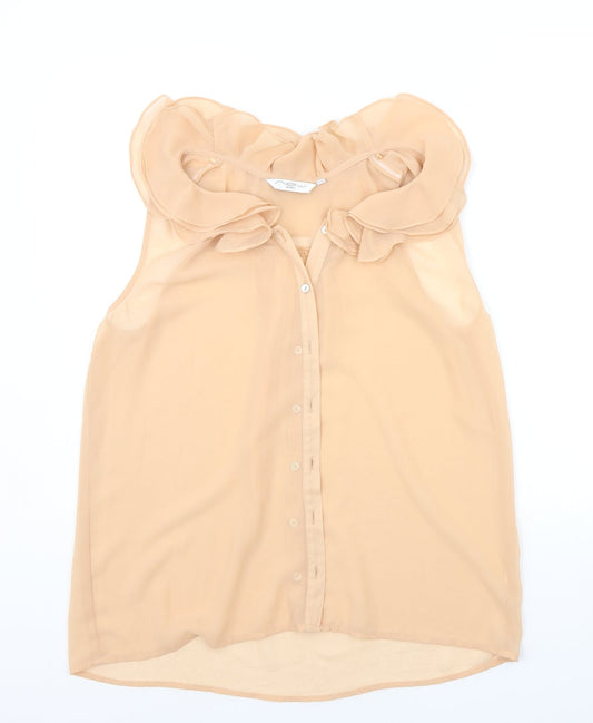 New Look Womens Beige   Basic Button-Up Size 12