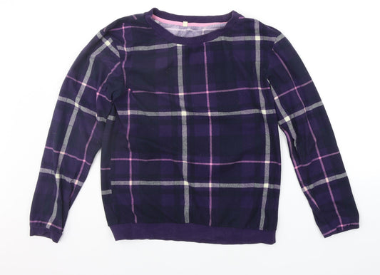 NEXT Womens Purple Check  Top Pyjama Set Size S