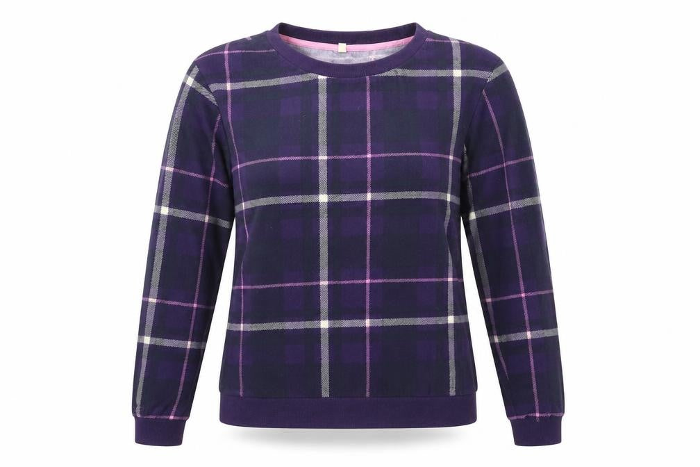 Next Womens Purple Check  Top Pyjama Set Size S