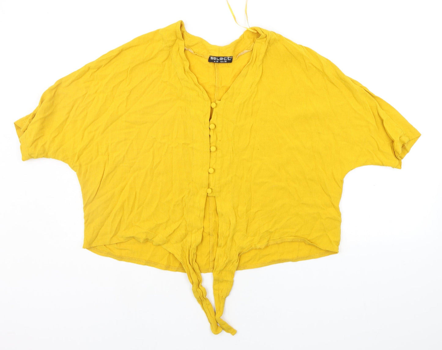 Select Womens Yellow   Basic Blouse Size 10