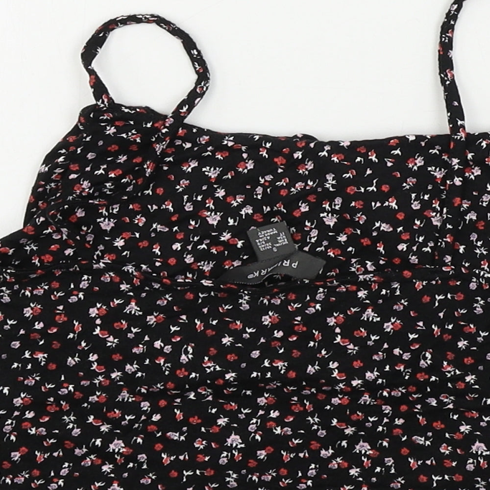 Primark  Womens Black Floral  Basic T-Shirt Size S