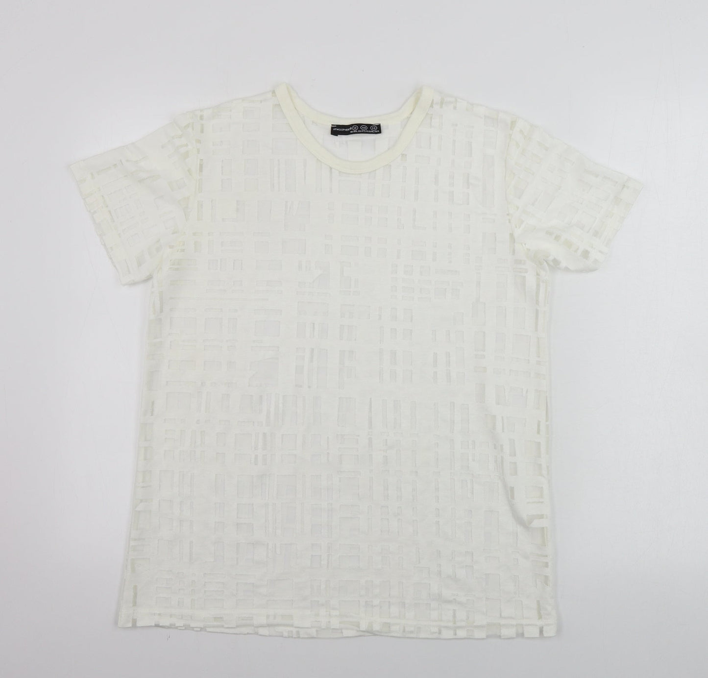Atmosphere  Womens Beige Check  Basic T-Shirt Size 12