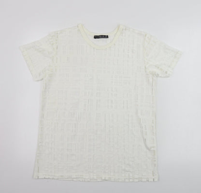Atmosphere  Womens Beige Check  Basic T-Shirt Size 12