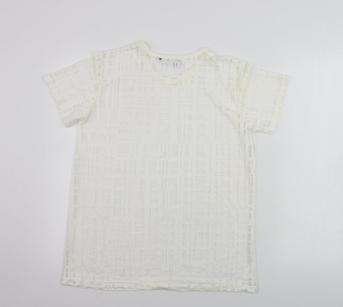 Atmosphere  Womens Beige Check  Basic T-Shirt Size 12