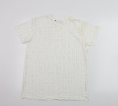 Atmosphere  Womens Beige Check  Basic T-Shirt Size 12