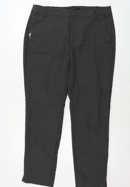 Zara Womens Black Check  Trousers  Size 8 L25 in