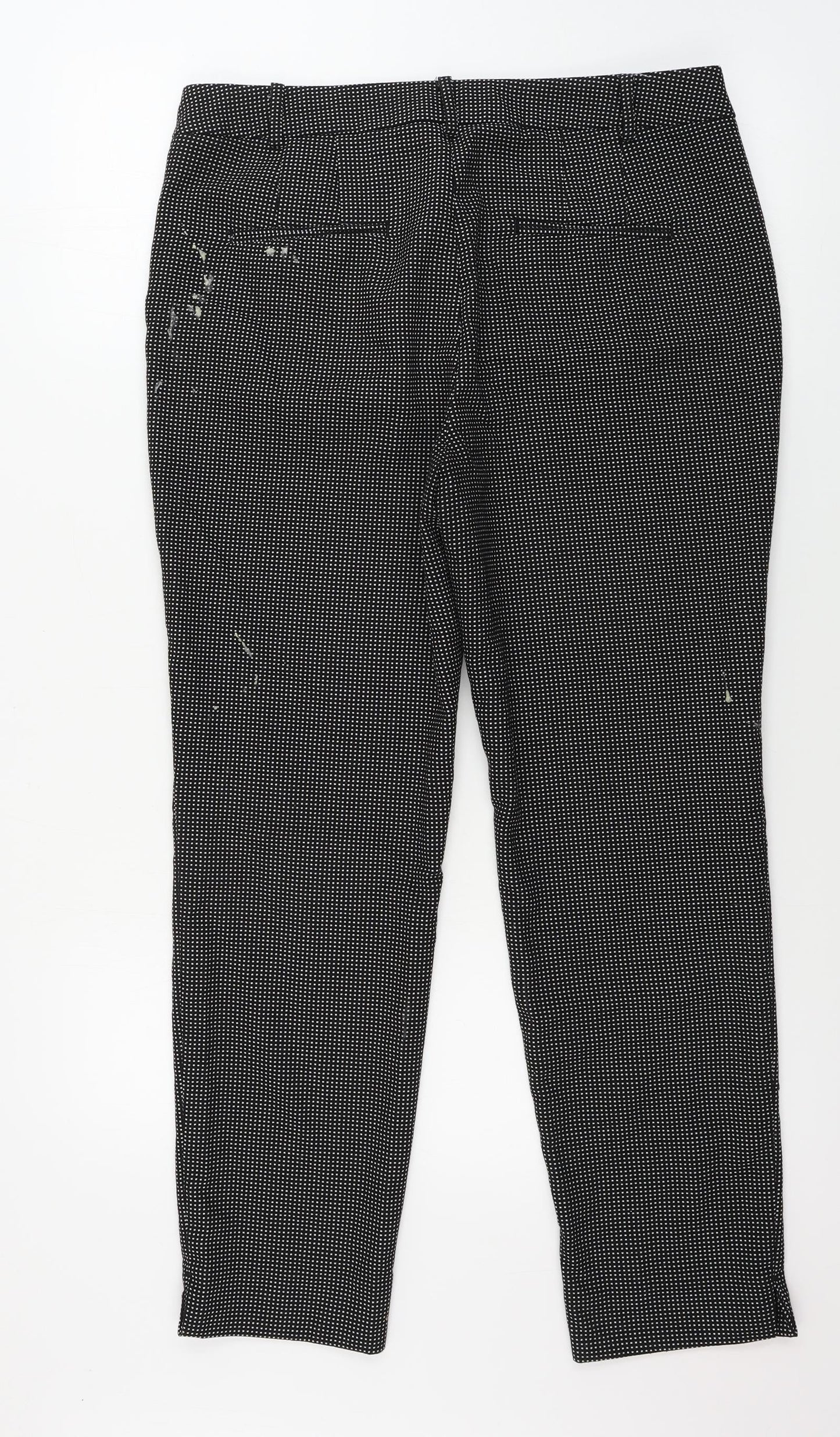 Zara Womens Black Check  Trousers  Size 8 L25 in