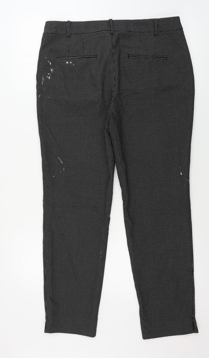 Zara Womens Black Check  Trousers  Size 8 L25 in