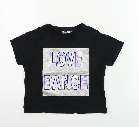 Pep&co       Girls Black   Basic T-Shirt Size 8-9 Years