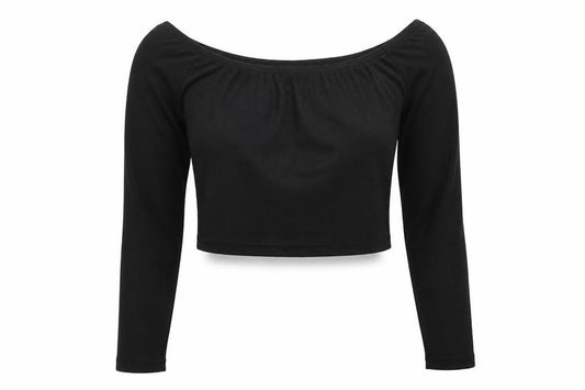 PRETTYLITTLETHING Womens Black Houndstooth  Cropped T-Shirt Size 12