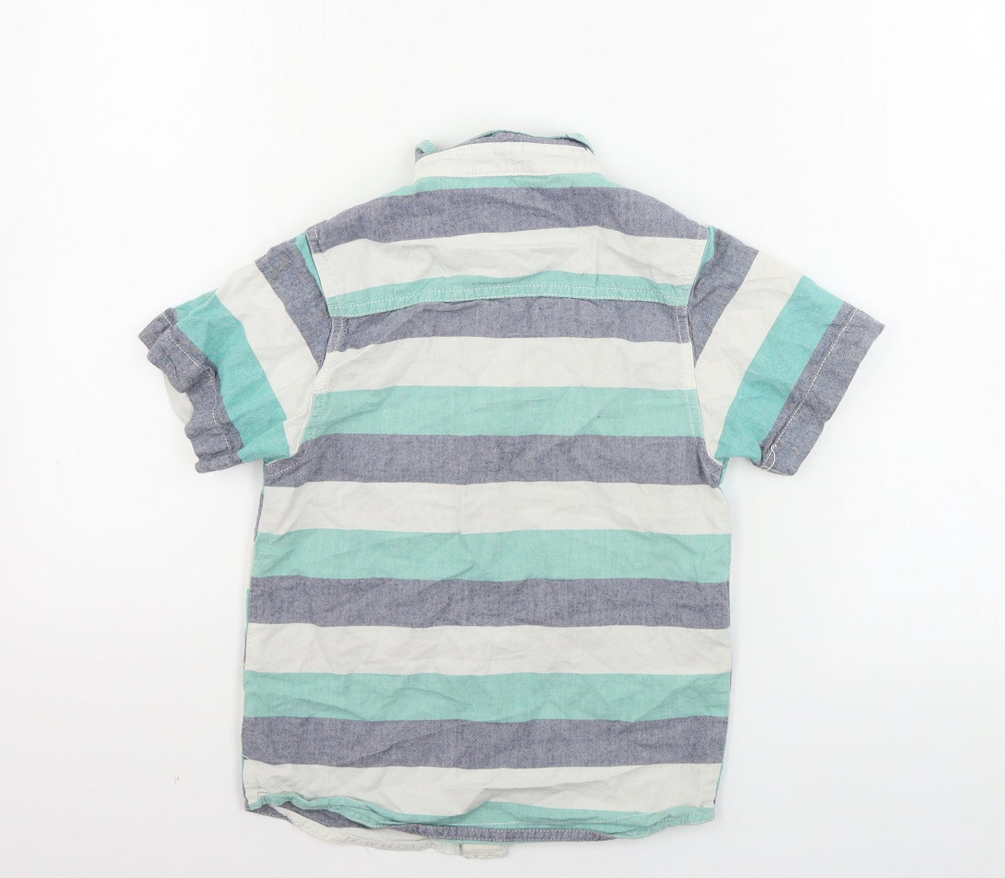 Rebel Boys Green Striped  Basic Button-Up Size 7-8 Years
