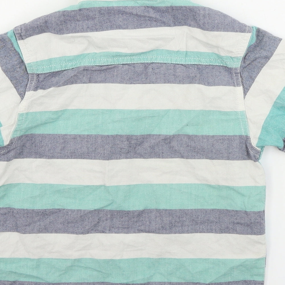 Rebel Boys Green Striped  Basic Button-Up Size 7-8 Years