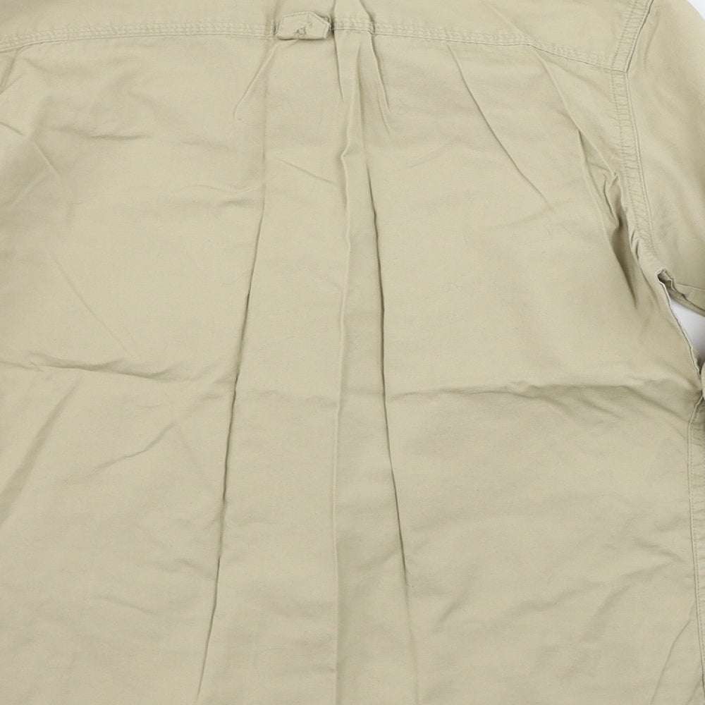 Russell Collection  Mens Beige    Button-Up Size S