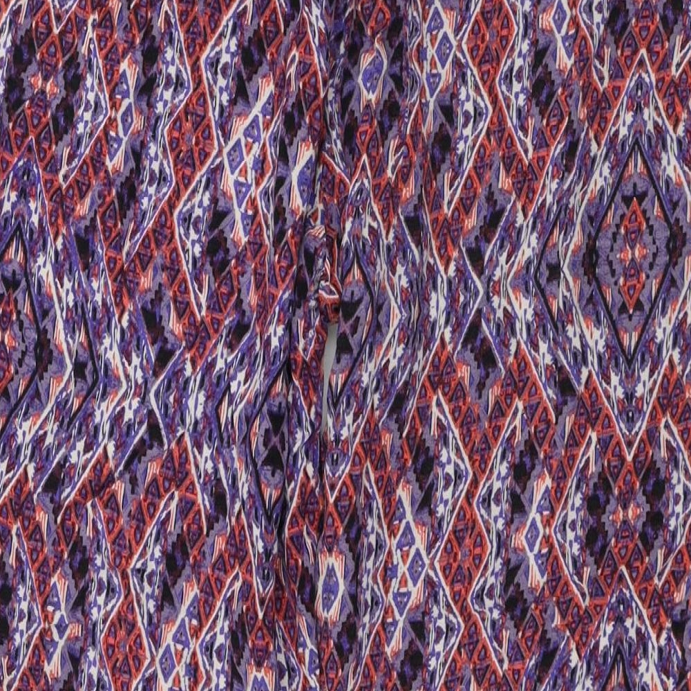 New Look  Womens Purple Geometric  Trousers  Size 12 L24 in