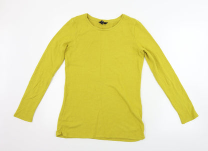 Next  Womens Yellow Houndstooth  Pullover Jumper Size 12