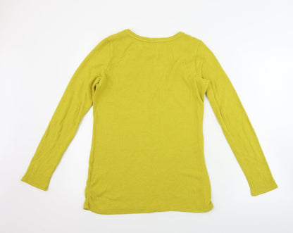 Next  Womens Yellow Houndstooth  Pullover Jumper Size 12