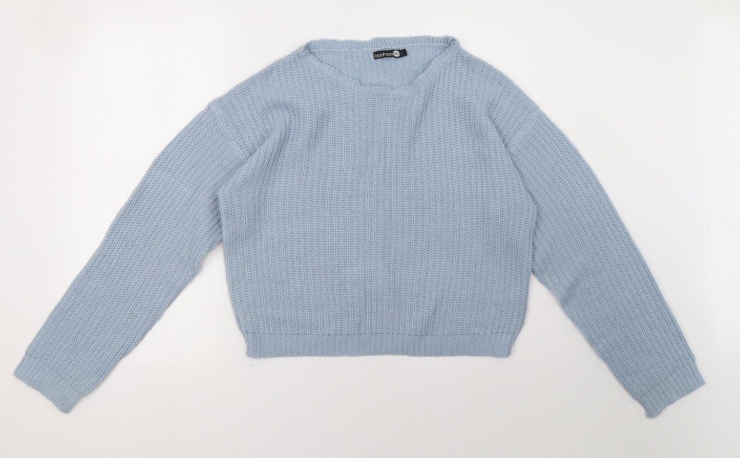 Boohoo Womens Blue   Pullover Sweatshirt Size L