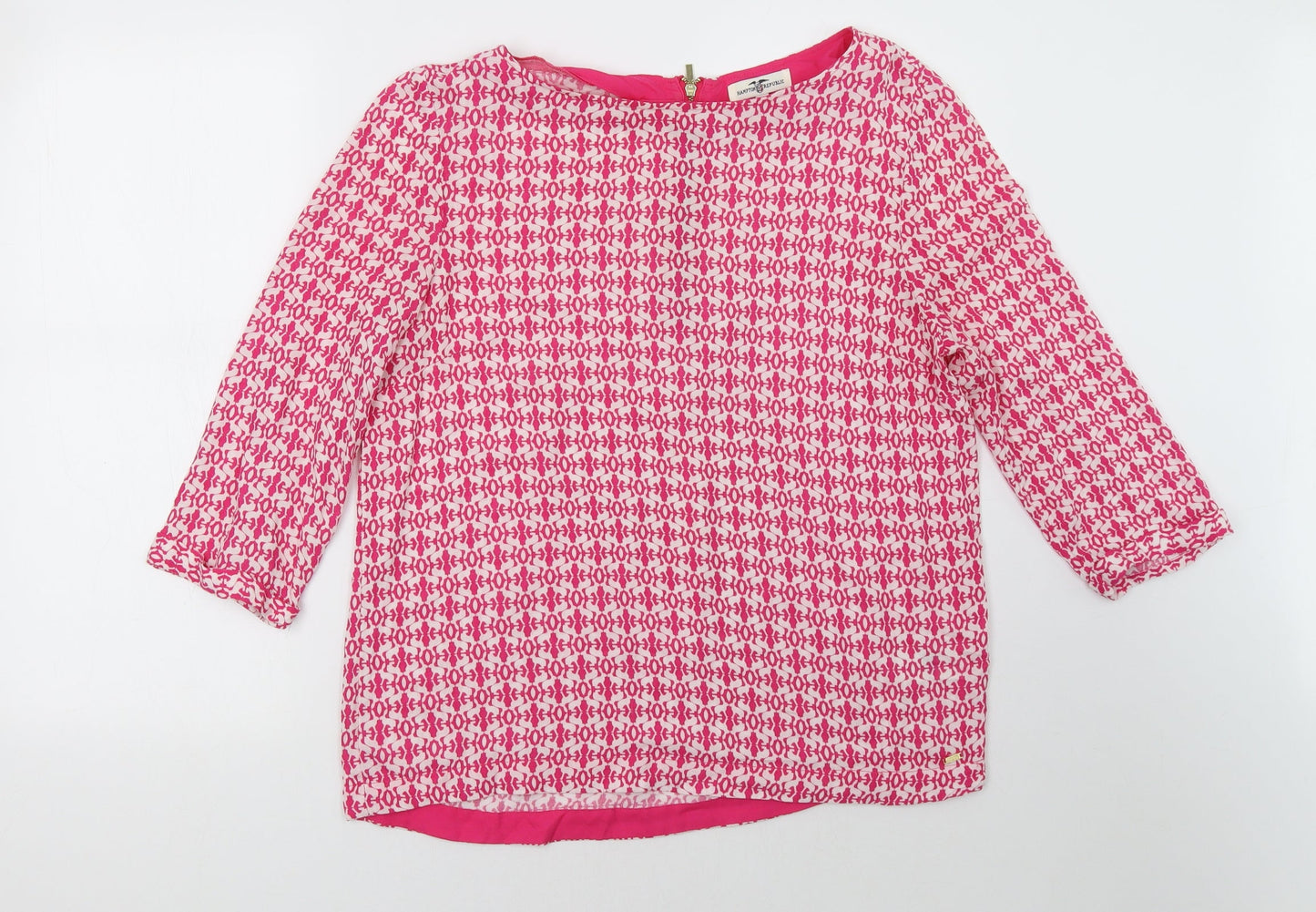 hampton republic Womens Pink Geometric  Basic Blouse Size S