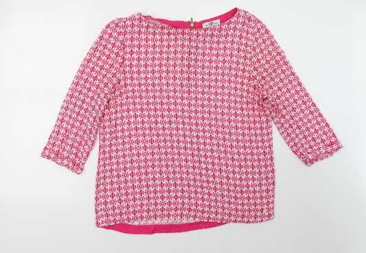 hampton republic Womens Pink Geometric  Basic Blouse Size S