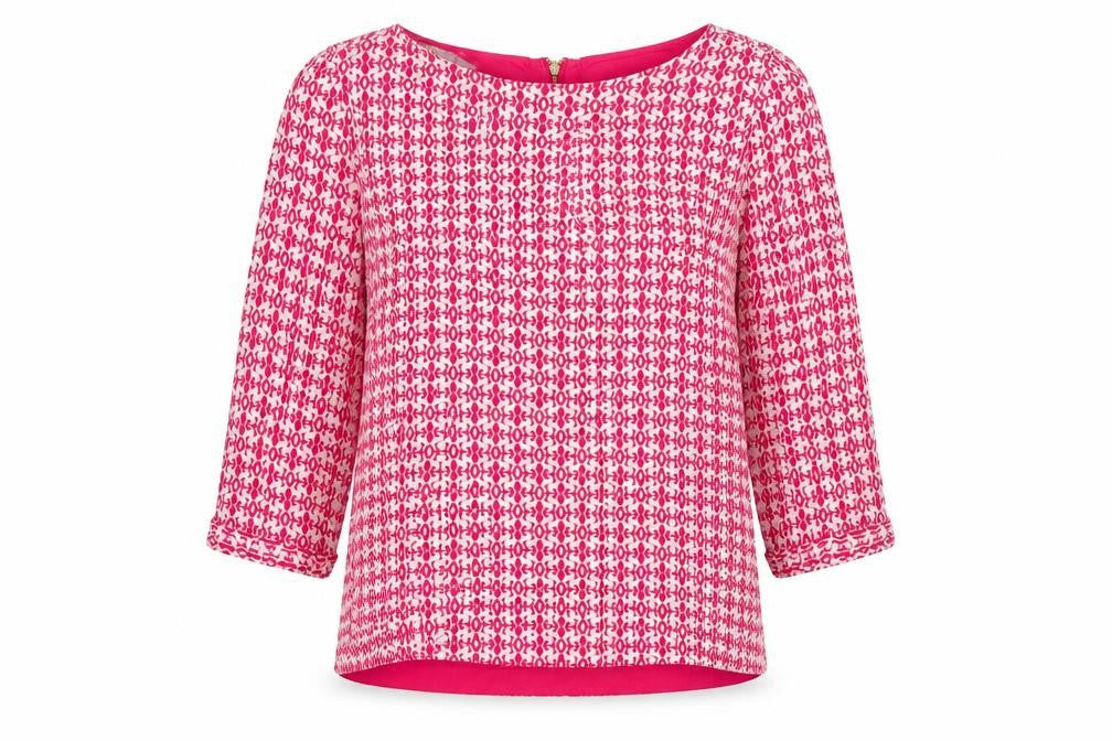 hampton republic Womens Pink Geometric  Basic Blouse Size S