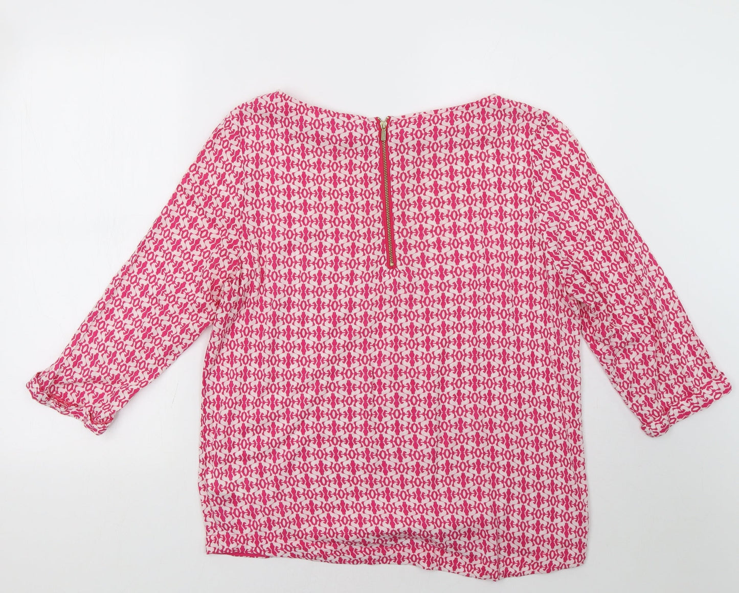 hampton republic Womens Pink Geometric  Basic Blouse Size S