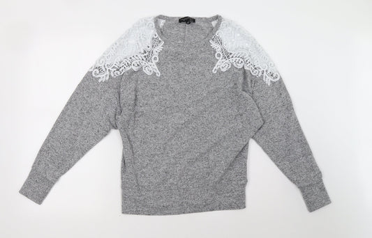 Dorothy Perkins Womens Grey   Pullover Sweatshirt Size 10
