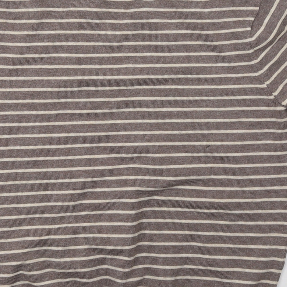 H&M Womens Brown Striped  Pullover Sweatshirt Size S