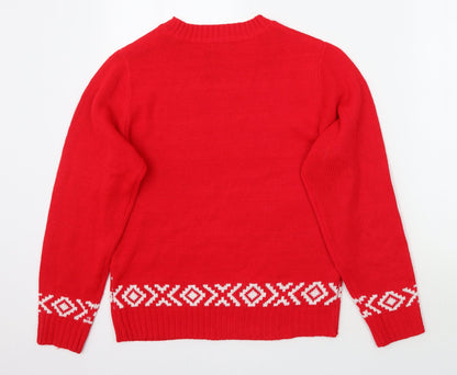 Preloved Boohoo Womens Red   Pullover Jumper Size M - Back