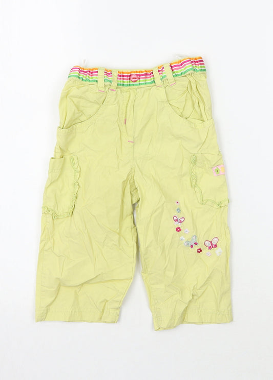 In style Girls Green Floral  Cargo Trousers Size 12-18 Months