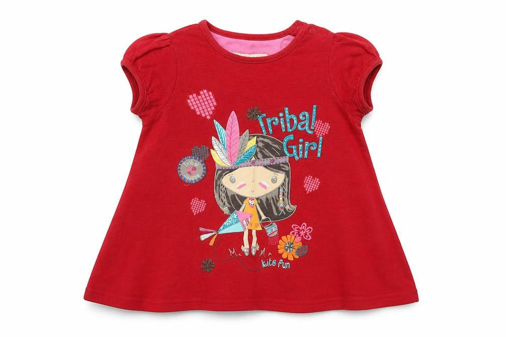 Marks & Spencer Girls Red   Basic T-Shirt Size 12 Months