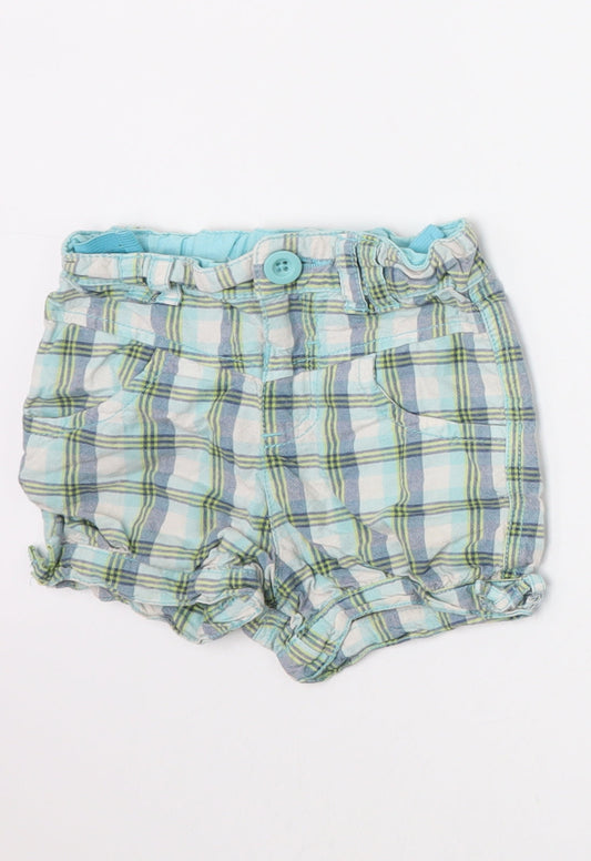 Cherokee Boys Blue Check  Cropped Trousers Size 12-18 Months