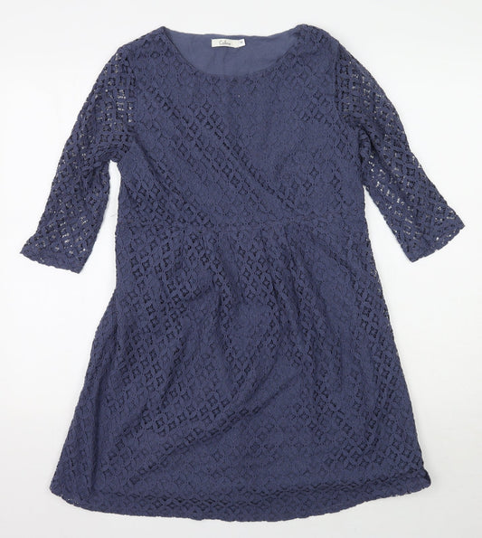 Colline Womens Blue Floral  A-Line  Size 10