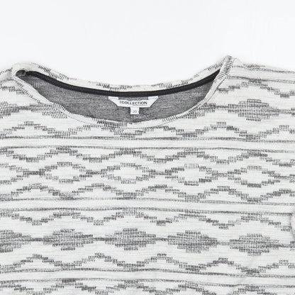 Preloved Debenhams Womens White Geometric  Pullover Jumper Size 20 - Detail