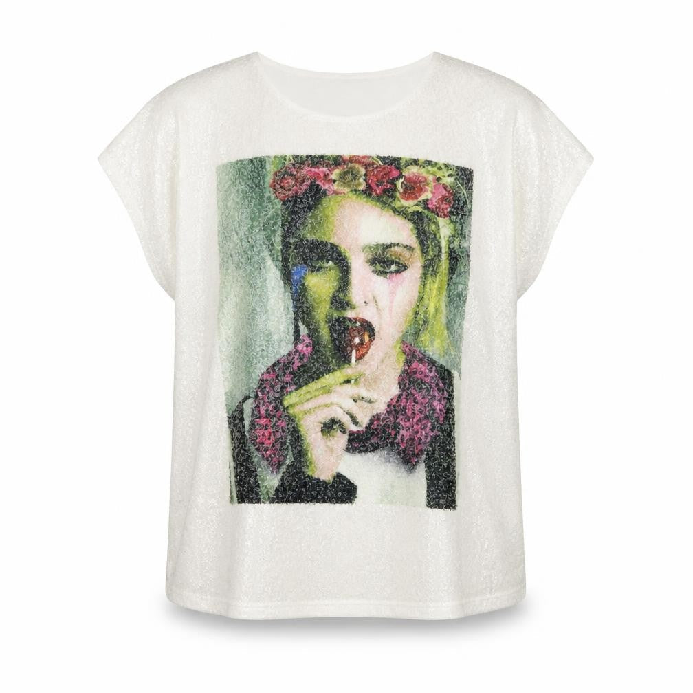Zoya Womens White   Basic T-Shirt Size L