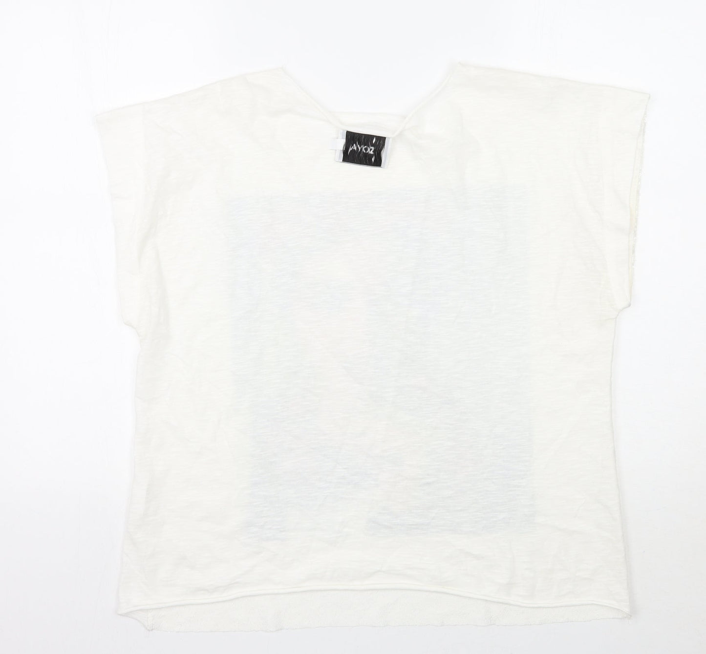 Zoya Womens White   Basic T-Shirt Size L