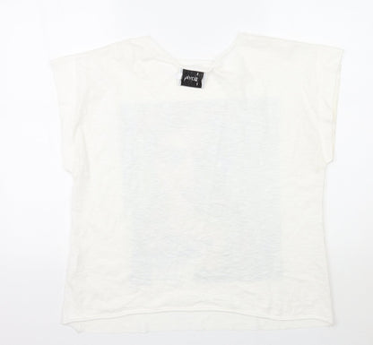 Zoya Womens White   Basic T-Shirt Size L
