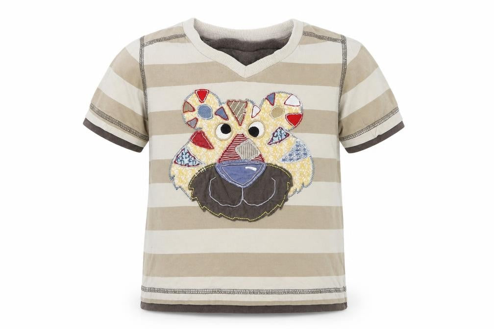 Cherokee Boys Brown Striped  Basic T-Shirt Size 2-3 Years