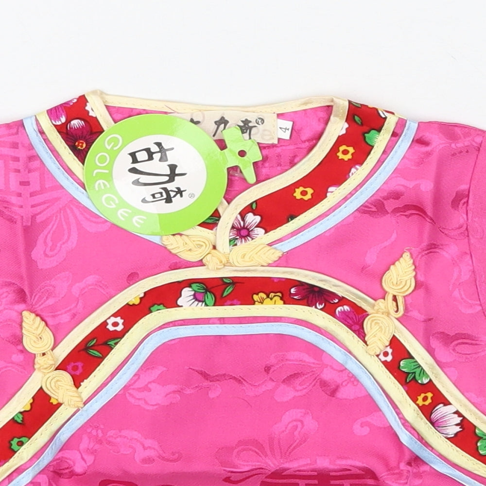 Gole gee Girls Pink Floral  Basic T-Shirt Size 4 Years