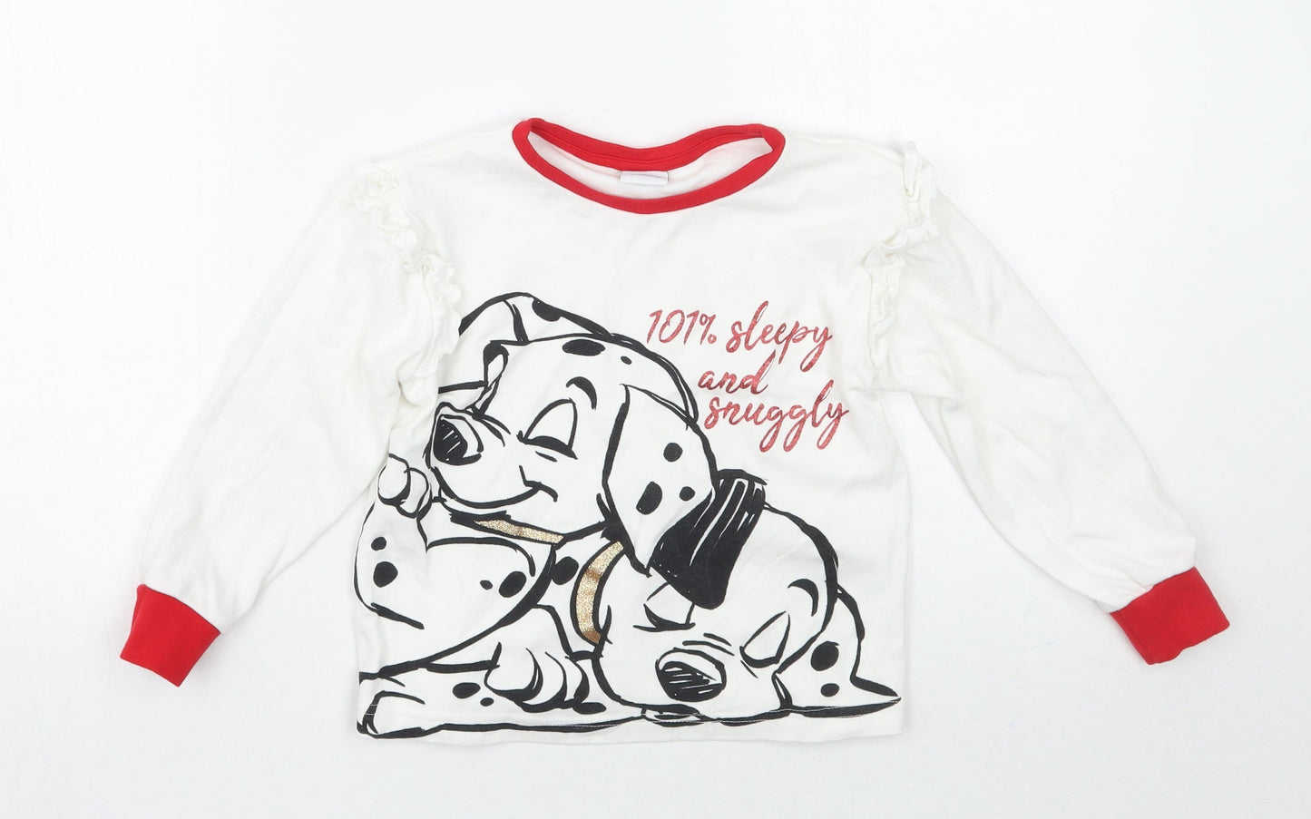 Matalan Girls White Animal Print  Basic T-Shirt Size 6 Years