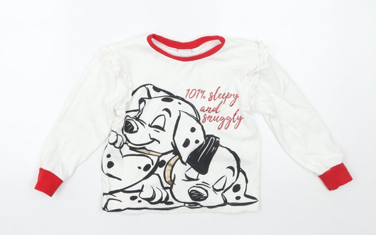 Matalan Girls White Animal Print  Basic T-Shirt Size 6 Years