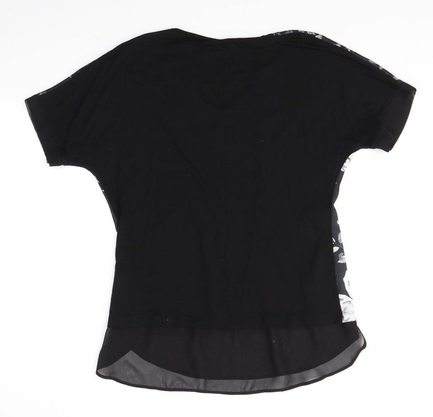 Matalan Womens Black Floral  Basic Blouse Size 8