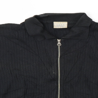 Next Womens Black   Full Zip Jumper Size L