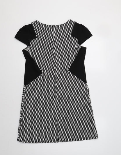 Dorothy Perkins Womens Black Polka Dot  A-Line  Size 10