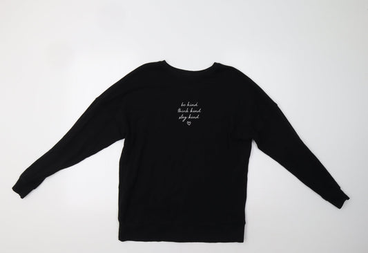 New Look Womens Black   Pullover Sweatshirt Size 8  - Be Kind