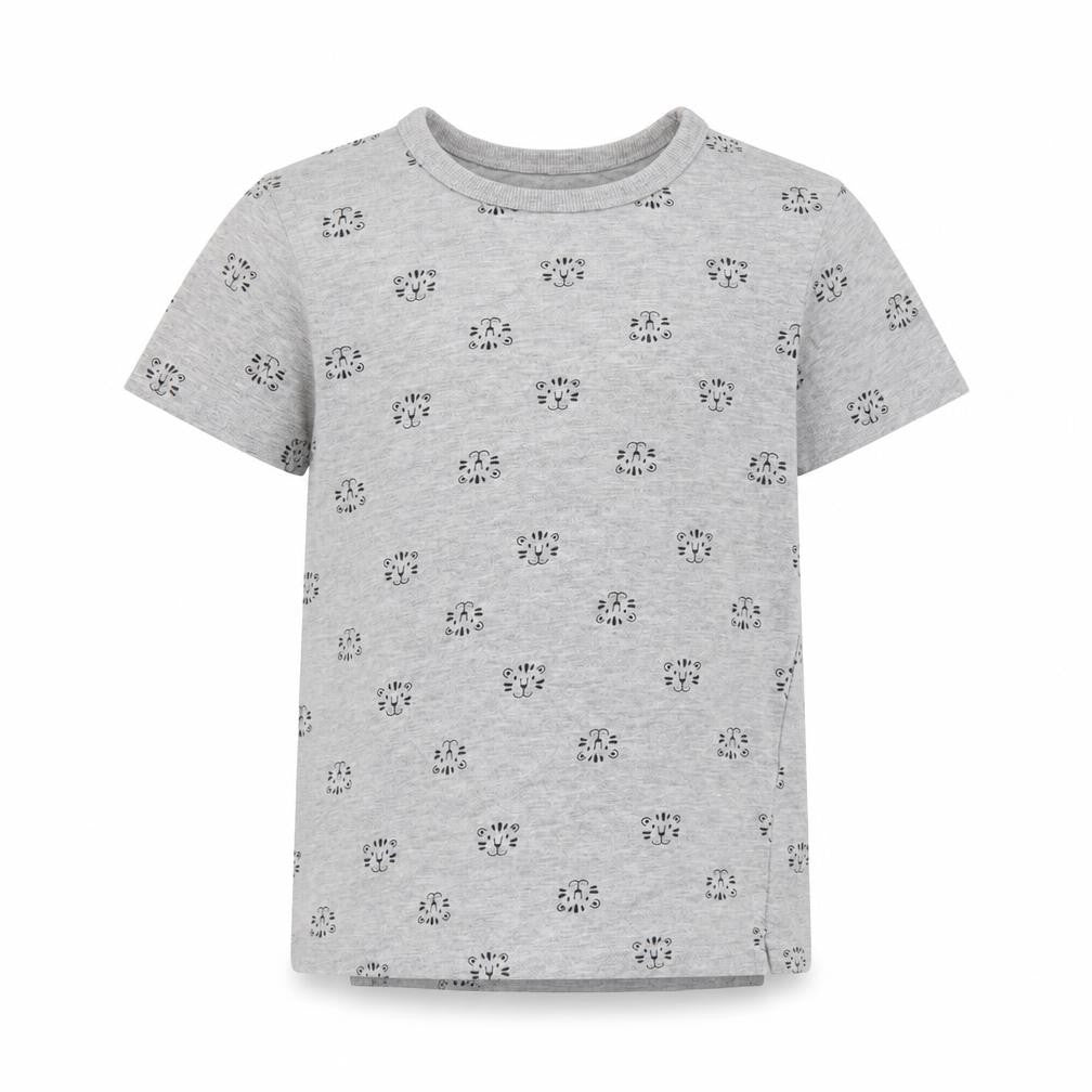 George Girls Grey   Basic T-Shirt Size 5-6 Years  - Cat Print