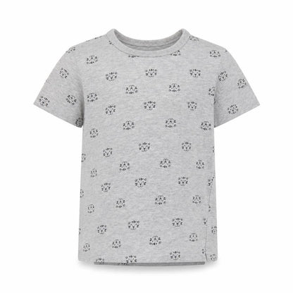 George Girls Grey   Basic T-Shirt Size 5-6 Years  - Cat Print
