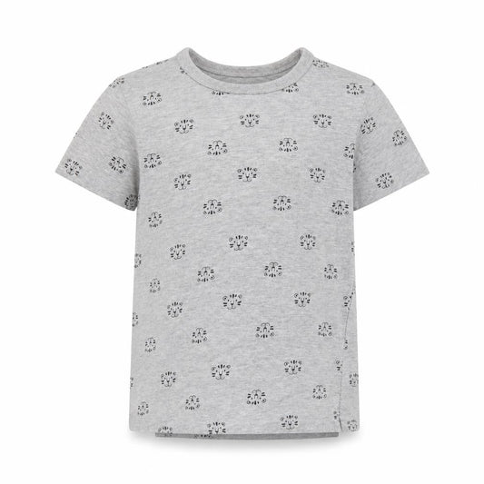 George Girls Grey   Basic T-Shirt Size 5-6 Years  - Cat Print