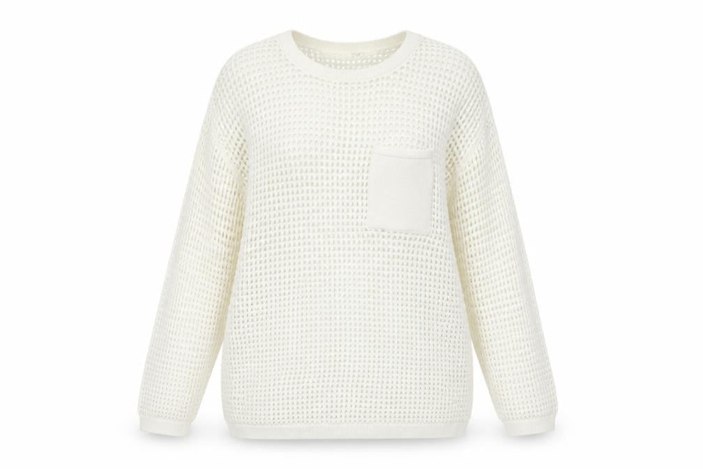 NEXT Womens White Check  Pullover Jumper Size XL