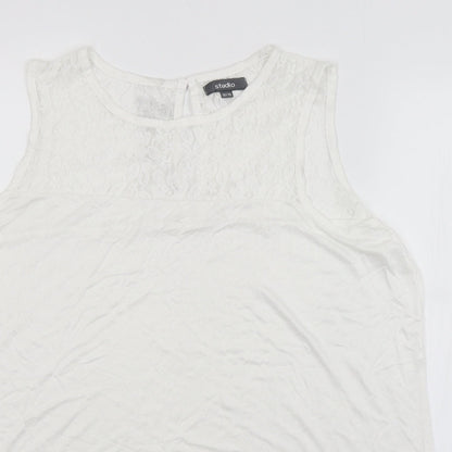 Studio Womens White   Basic Blouse Size 16