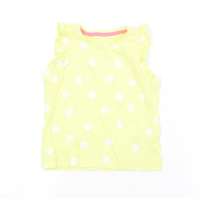 Marks & Spencer Girls Yellow Spotted  Basic Tank Size 2-3 Years